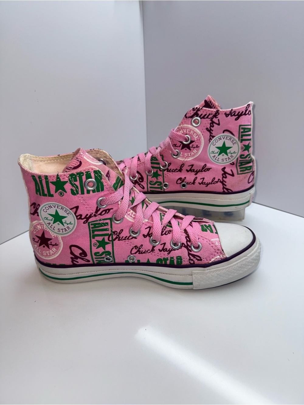 Converse Chuck Taylor All Star "Script" Limited Edition High Top (Pink/Green) W6